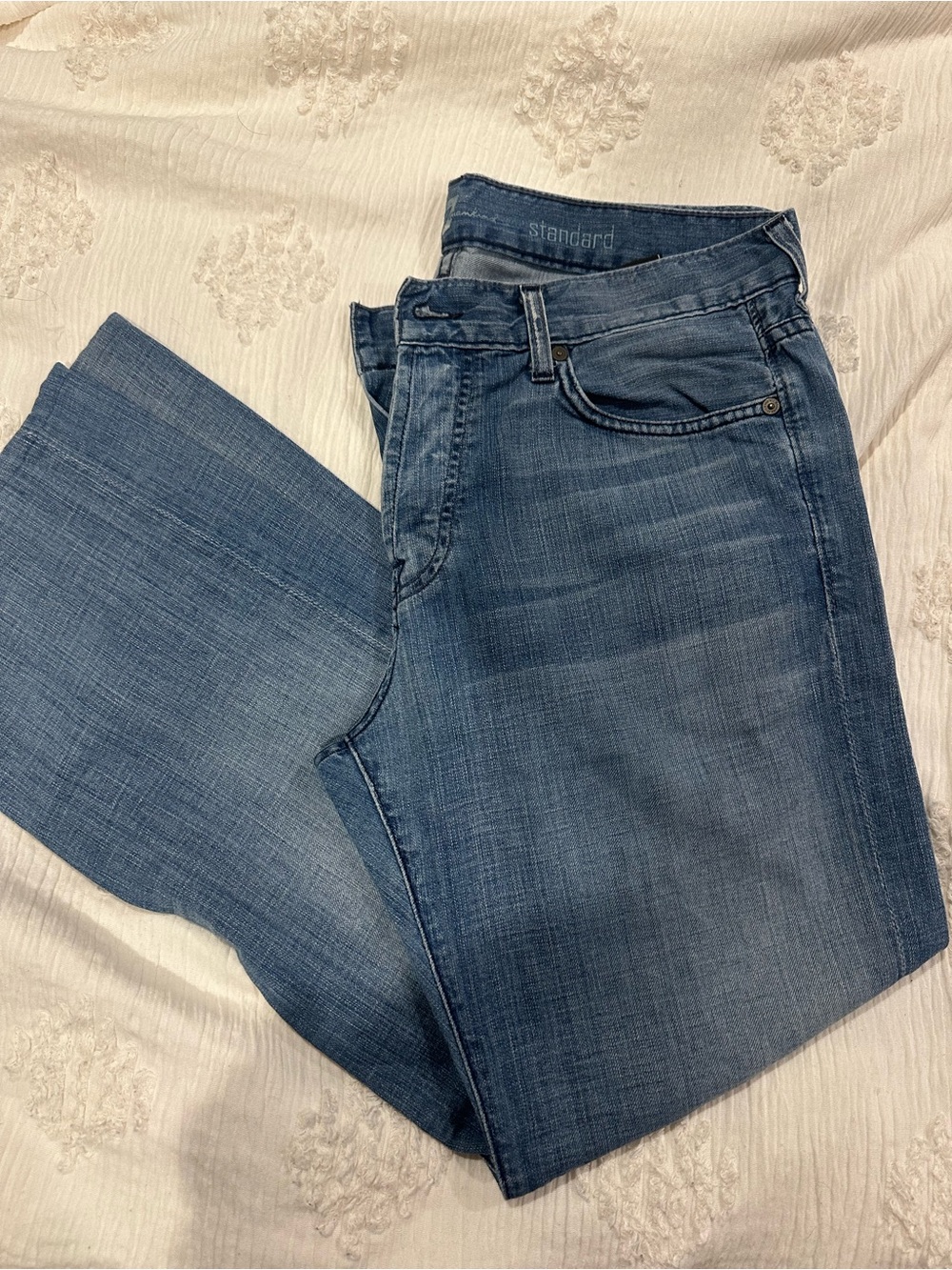 7 For All Mankind Men's Medium Blue Denim Jeans - Picture 3 of 6